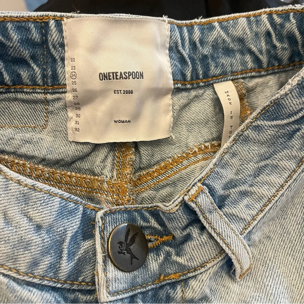 One Teaspoon Casanova Streetwalker High Waist Denim Shorts Sz 24 Rolled Hem